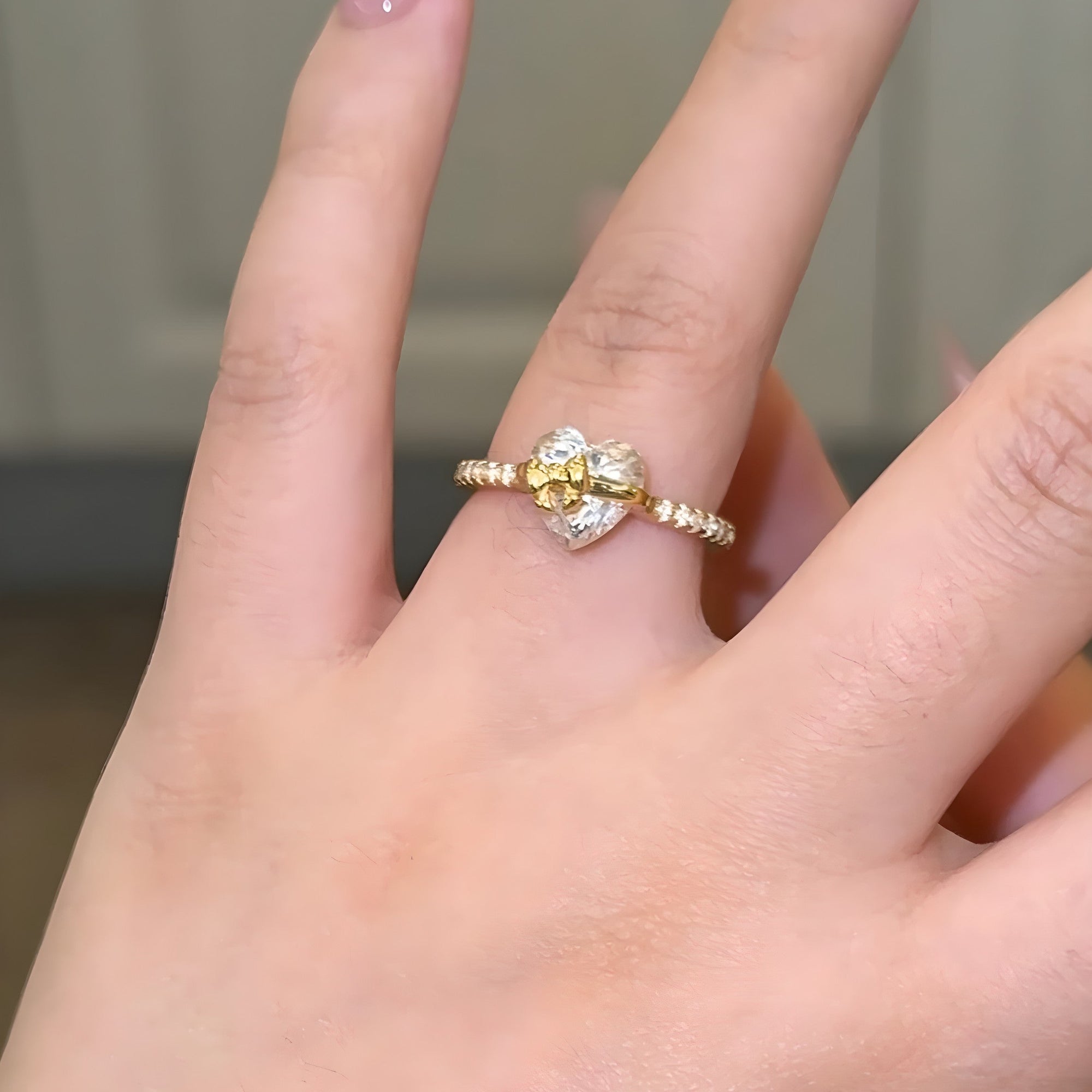 Elegant Bow Heart Ring | 925 Sterling Silver