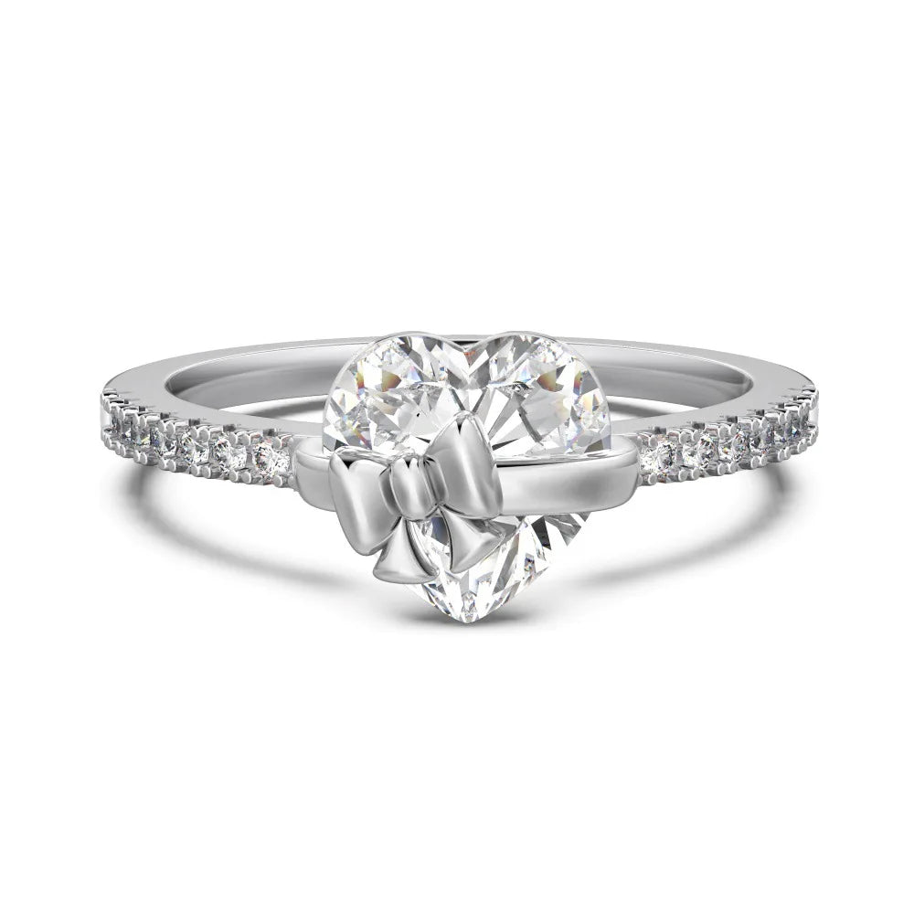 Elegant Bow Heart Ring | 925 Sterling Silver