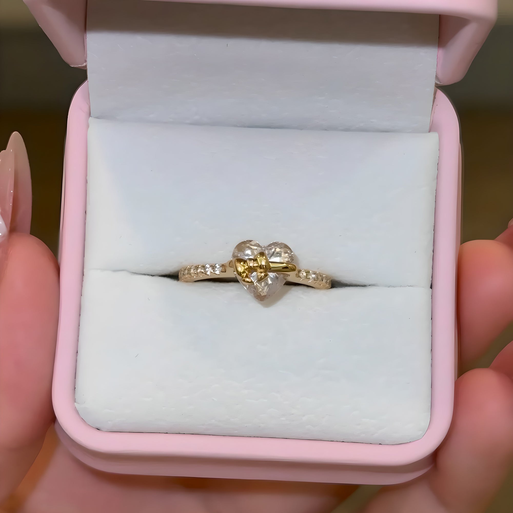 Elegant Bow Heart Ring | 925 Sterling Silver