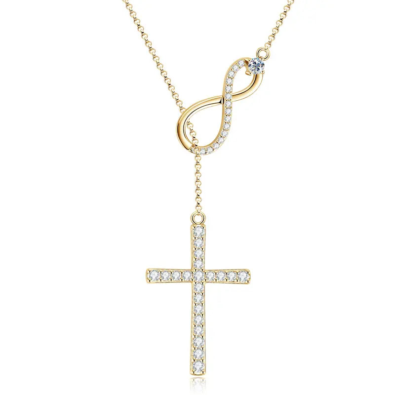 Infinite Faith Moissanite Cross Necklace - Misty and Molly