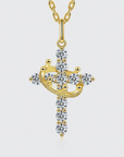 Crown of Faith Moissanite Cross Necklace - Misty and Molly