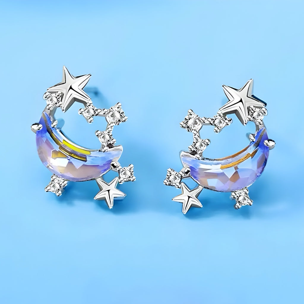 Starlit Moon Crystal Earrings - Misty and Molly