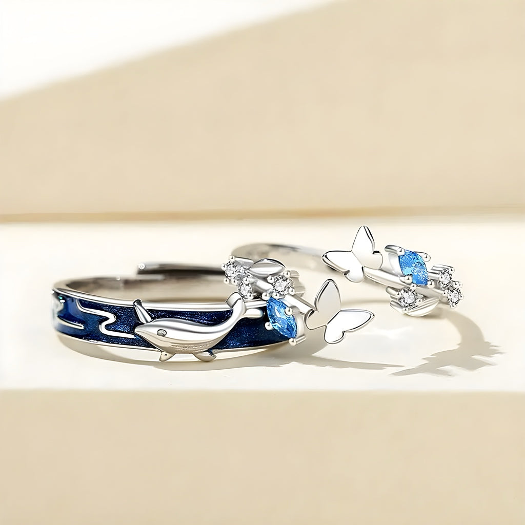 Wings and Waves Ring Set - Misty and Molly