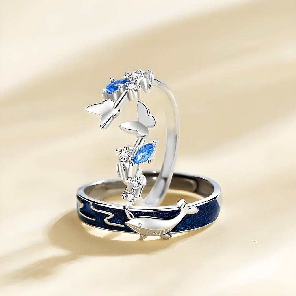 Wings and Waves Ring Set - Misty and Molly