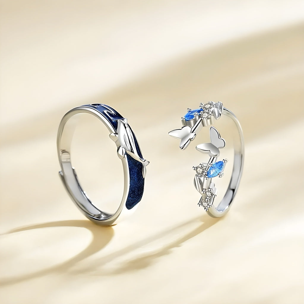 Wings and Waves Ring Set - Misty and Molly