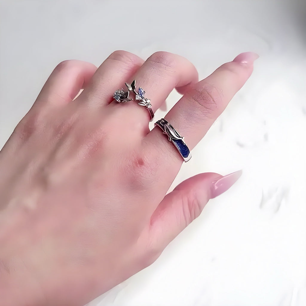 Wings and Waves Ring Set - Misty and Molly