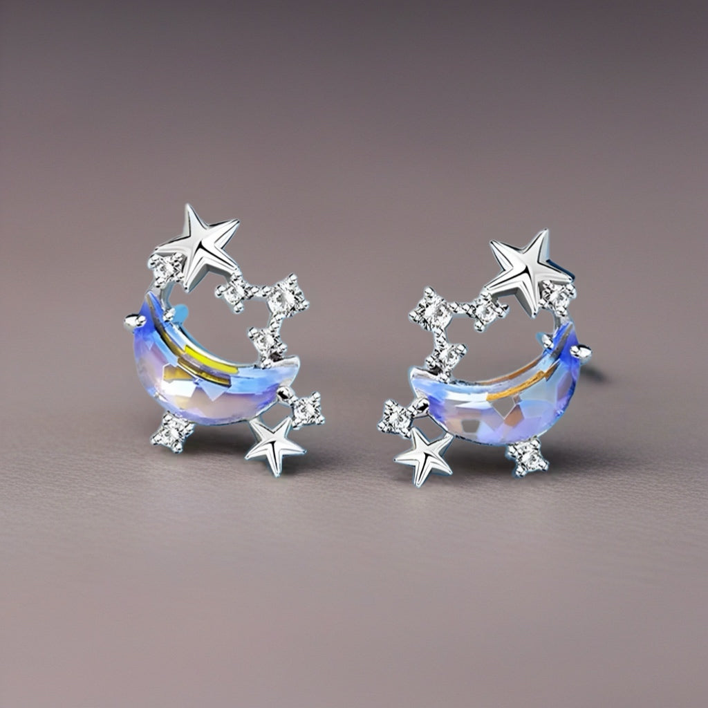 Starlit Moon Crystal Earrings - Misty and Molly
