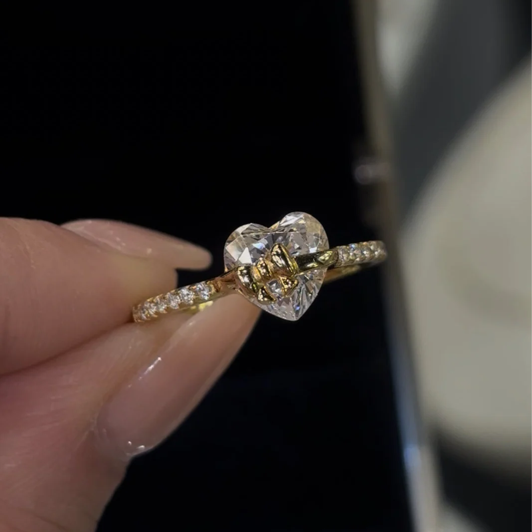 Elegant Bow Heart Ring | 925 Sterling Silver