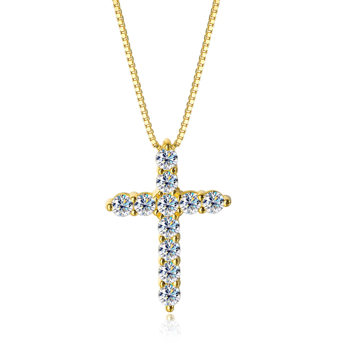 Radiant Moissanite Cross Necklace - Misty and Molly