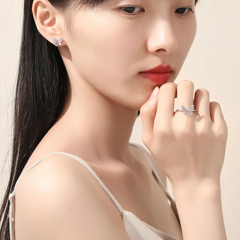 Violet Wings Butterfly Earrings - Misty and Molly