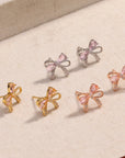 Crystal Bow Earrings - Misty and Molly