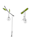 Bamboo Grace Asymmetrical Earrings