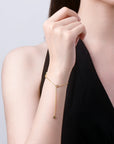 Circle of Luck Clover Moissanite Bracelet
