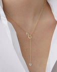 Endless Promise Infinity Lariat Moissanite Necklace