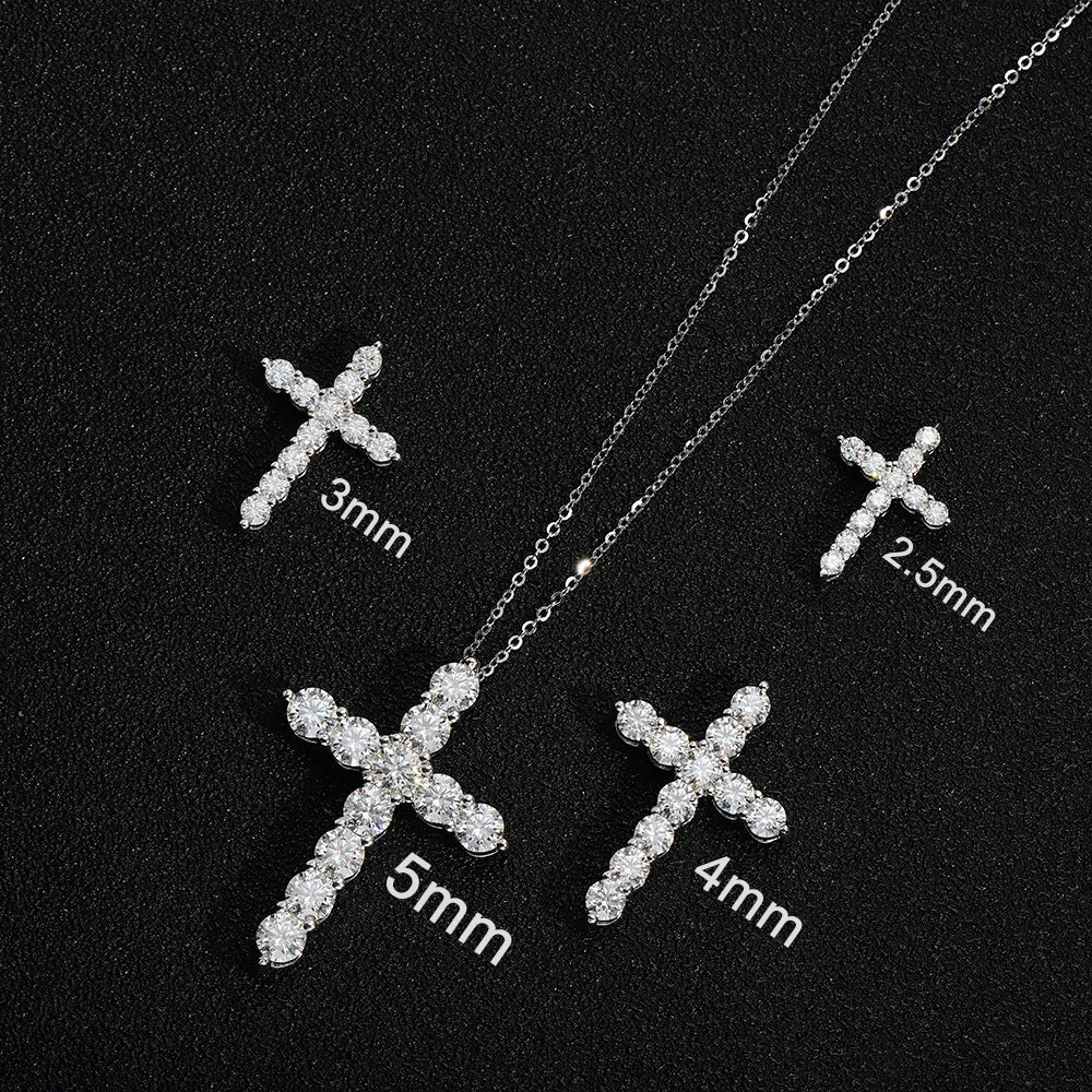 Radiant Moissanite Cross Necklace - Misty and Molly