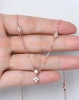 Circle of Luck Clover Moissanite Necklace