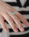 Blue Bloom Aquamarine Adjustable Ring - Misty and Molly