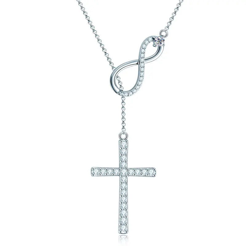 Infinite Faith Moissanite Cross Necklace - Misty and Molly