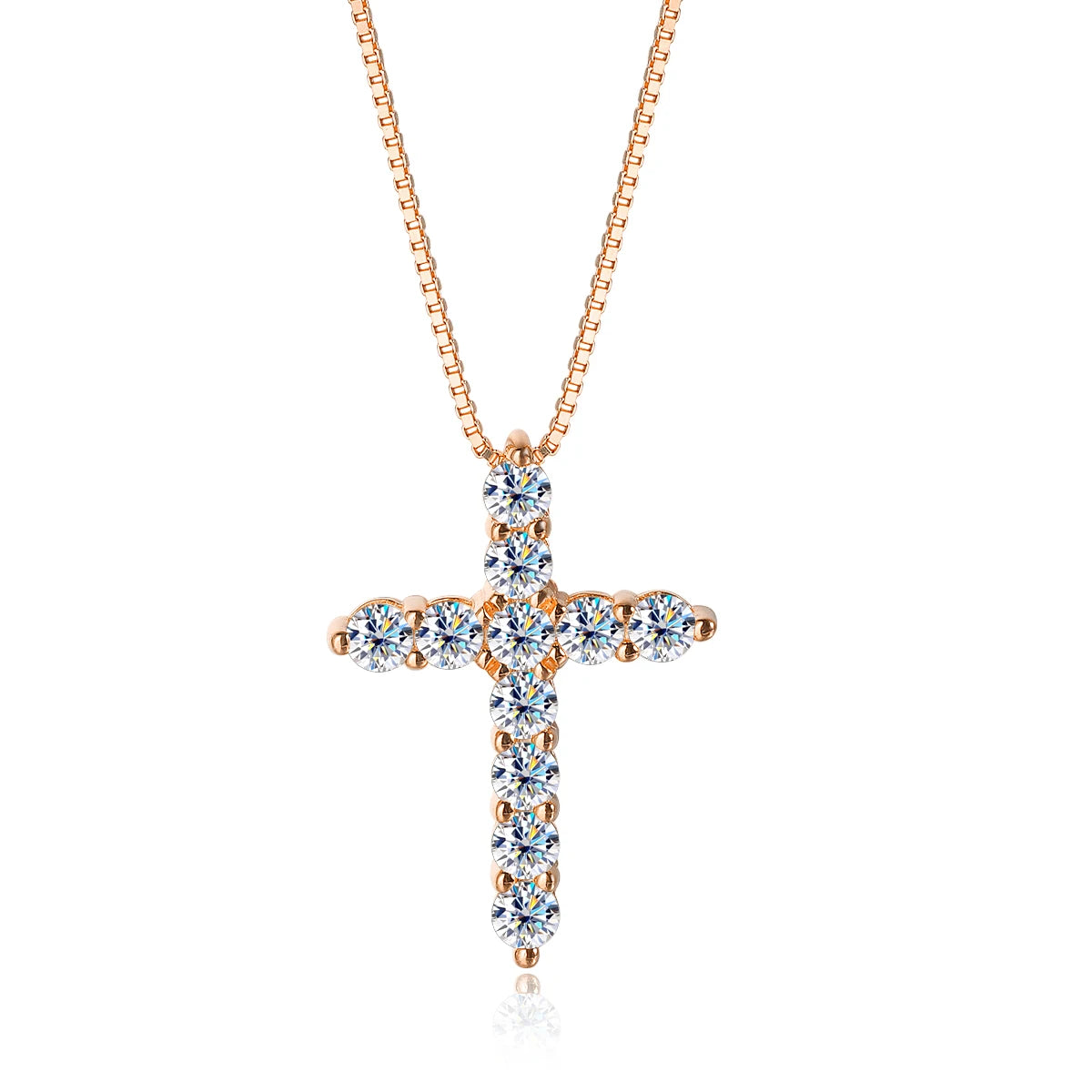 Radiant Moissanite Cross Necklace - Misty and Molly