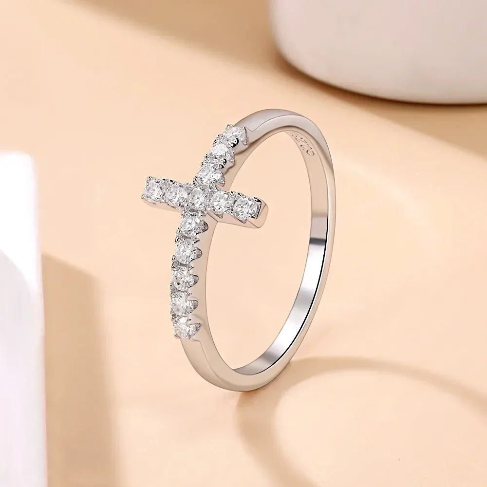 Sacred Promise Moissanite Cross Ring - Misty and Molly