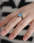 Blue Bloom Aquamarine Adjustable Ring - Misty and Molly