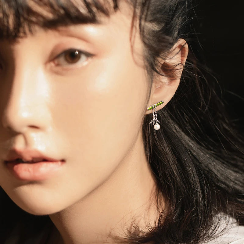 Bamboo Grace Asymmetrical Earrings - Misty and Molly