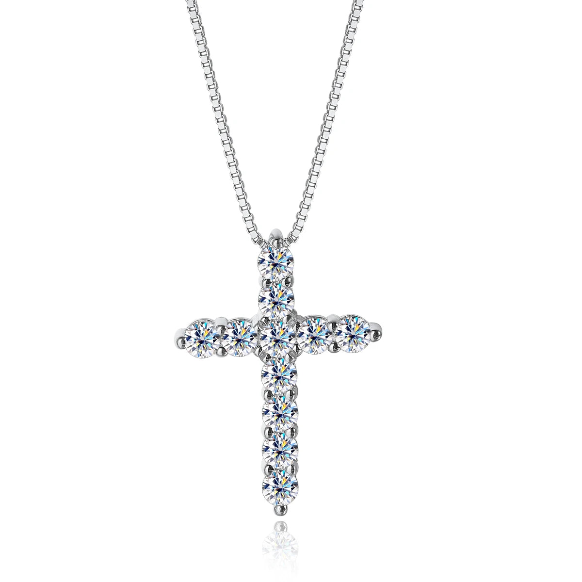 Radiant Moissanite Cross Necklace - Misty and Molly