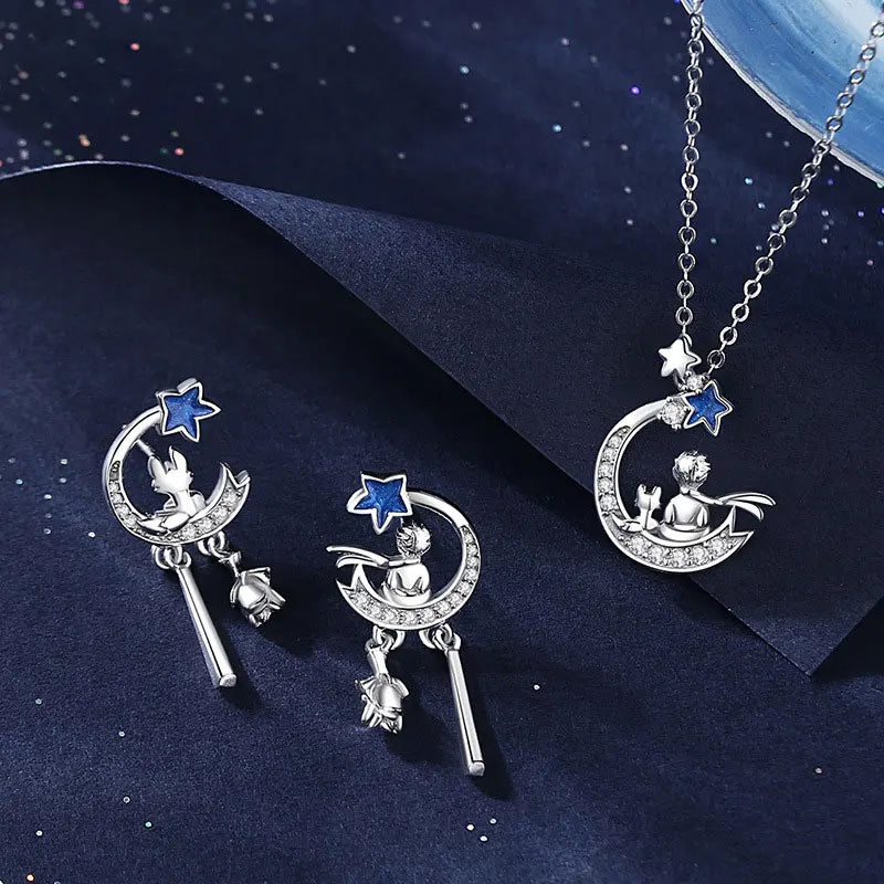 Little Prince and Fox Necklace and Earrings Set - Misty and Molly