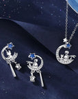 Little Prince and Fox Necklace and Earrings Set