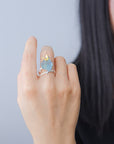 Handmade Aquamarine Crystal Butterfly Ring - Misty and Molly