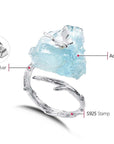 Handmade Aquamarine Crystal Butterfly Ring - Misty and Molly
