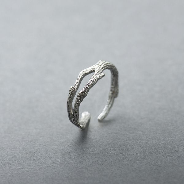 White cherry sale blossom silver ring