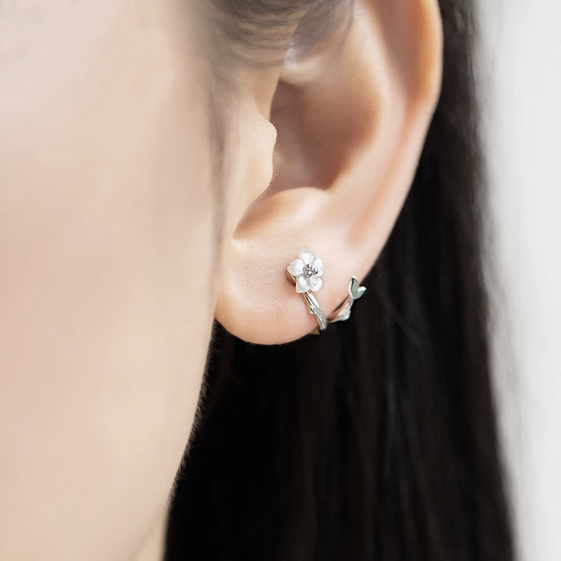 White Cherry Blossom Stud Earrings - Misty and Molly