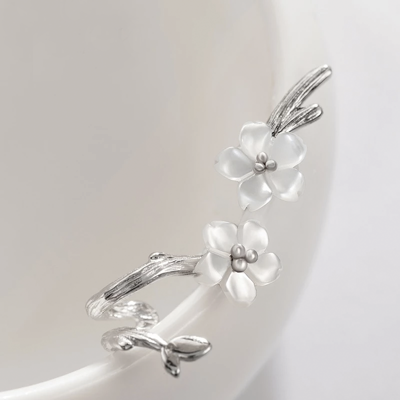 White Cherry Blossom Stud Earrings - Misty and Molly
