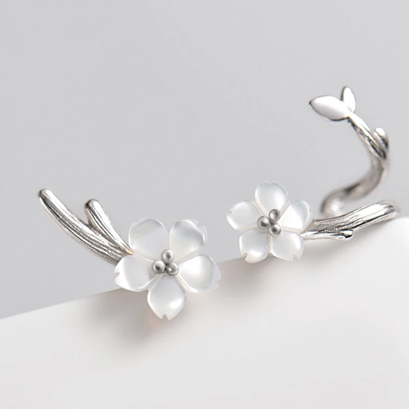 White Cherry Blossom Stud Earrings - Misty and Molly