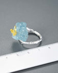 Handmade Aquamarine Crystal Butterfly Ring - Misty and Molly