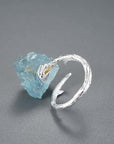 Handmade Aquamarine Crystal Butterfly Ring - Misty and Molly