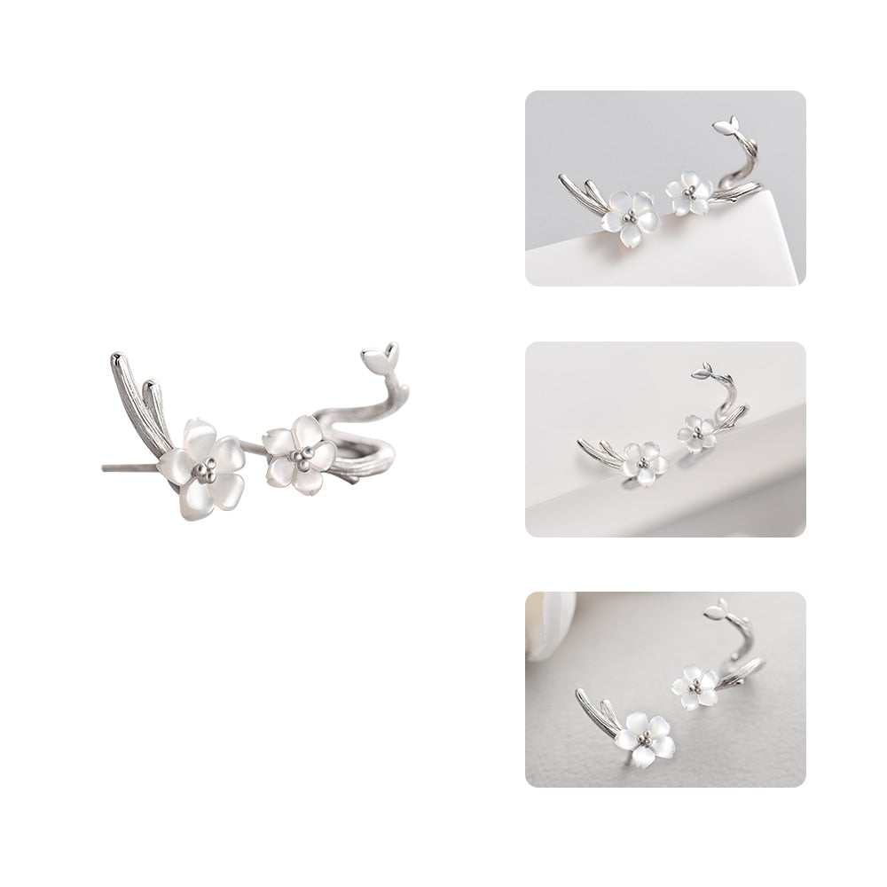 White Cherry Blossom Stud Earrings - Misty and Molly