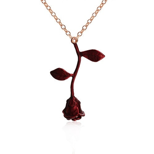 Red on sale rose pendant