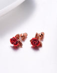 Red Rose Earrings - Misty and Molly
