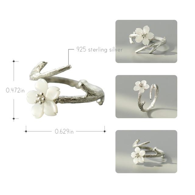 White Cherry Blossom Ring - Misty and Molly