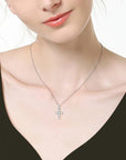 Dainty Light Moissanite Cross Necklace