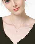 Dainty Light Moissanite Cross Necklace