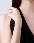 Circle of Luck Clover Moissanite Bracelet