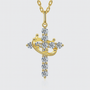 Crown of Faith Moissanite Cross Necklace