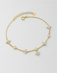 Circle of Luck Clover Moissanite Bracelet
