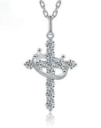 Crown of Faith Moissanite Cross Necklace