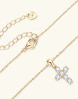 Dainty Light Moissanite Cross Necklace