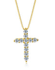 Radiant Moissanite Cross Necklace