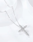 Radiant Moissanite Cross Necklace
